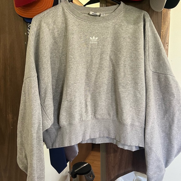 Adidas Women's Classic Gray Crew Neck Sweater - Picture 1 of 2